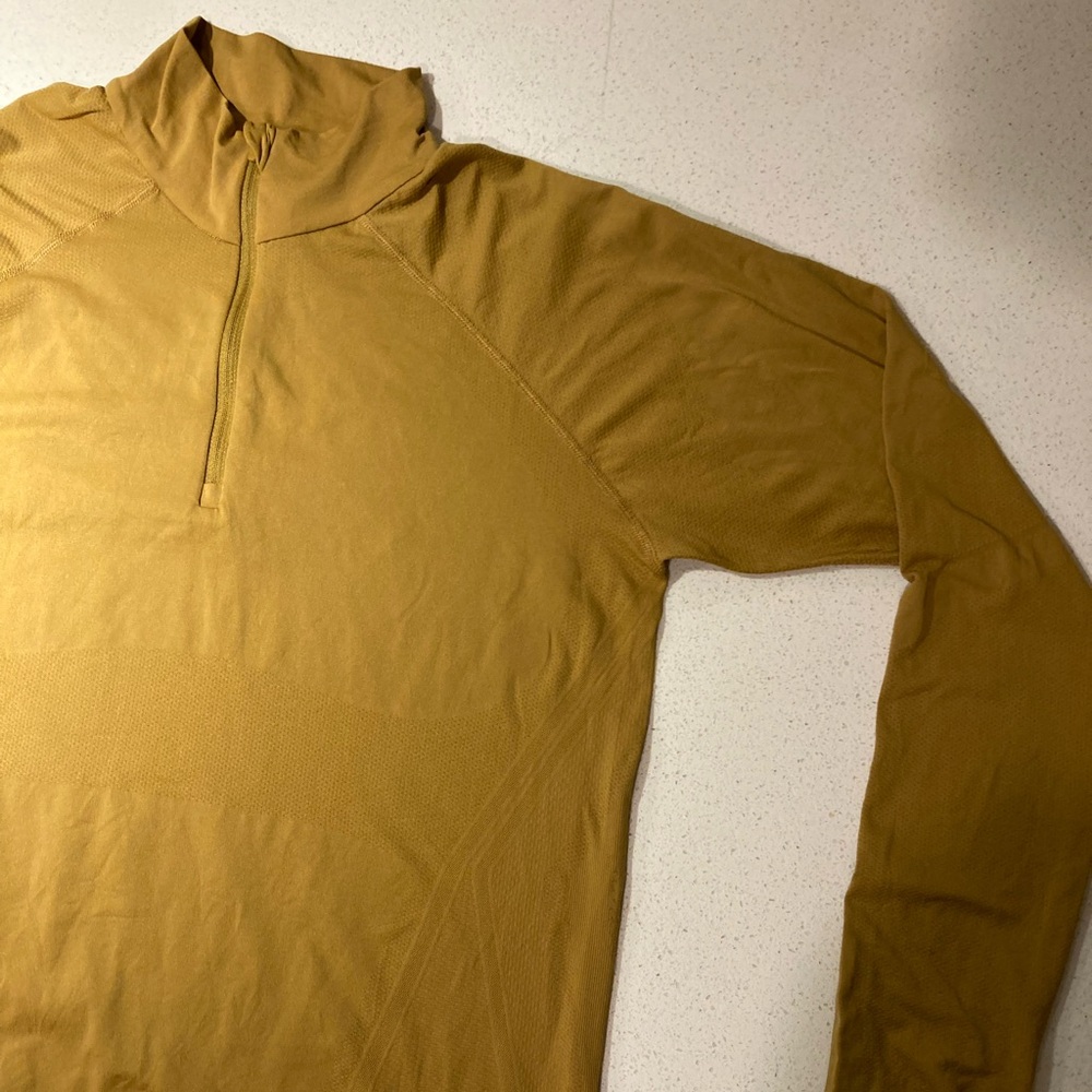 Athleta Long Sleeve Half-Zip Top in Mustard